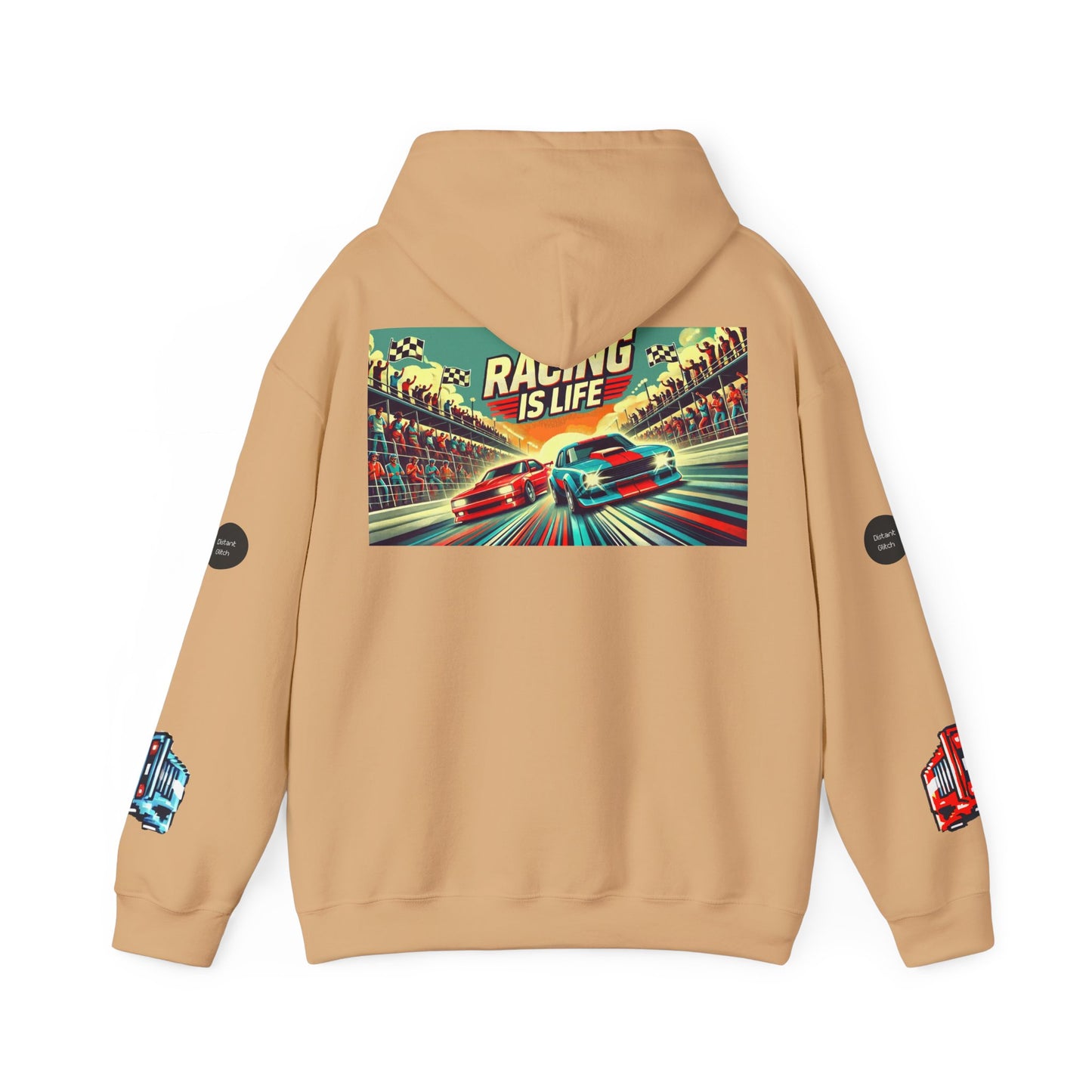 "Racing Is Life". The Immersive, AR Heavy Hoodie featuring 'Glitch Point' Technology. For The Retro Gaming Enthusiasts, Pixel Art Fans, Snapchatters & TikTokers