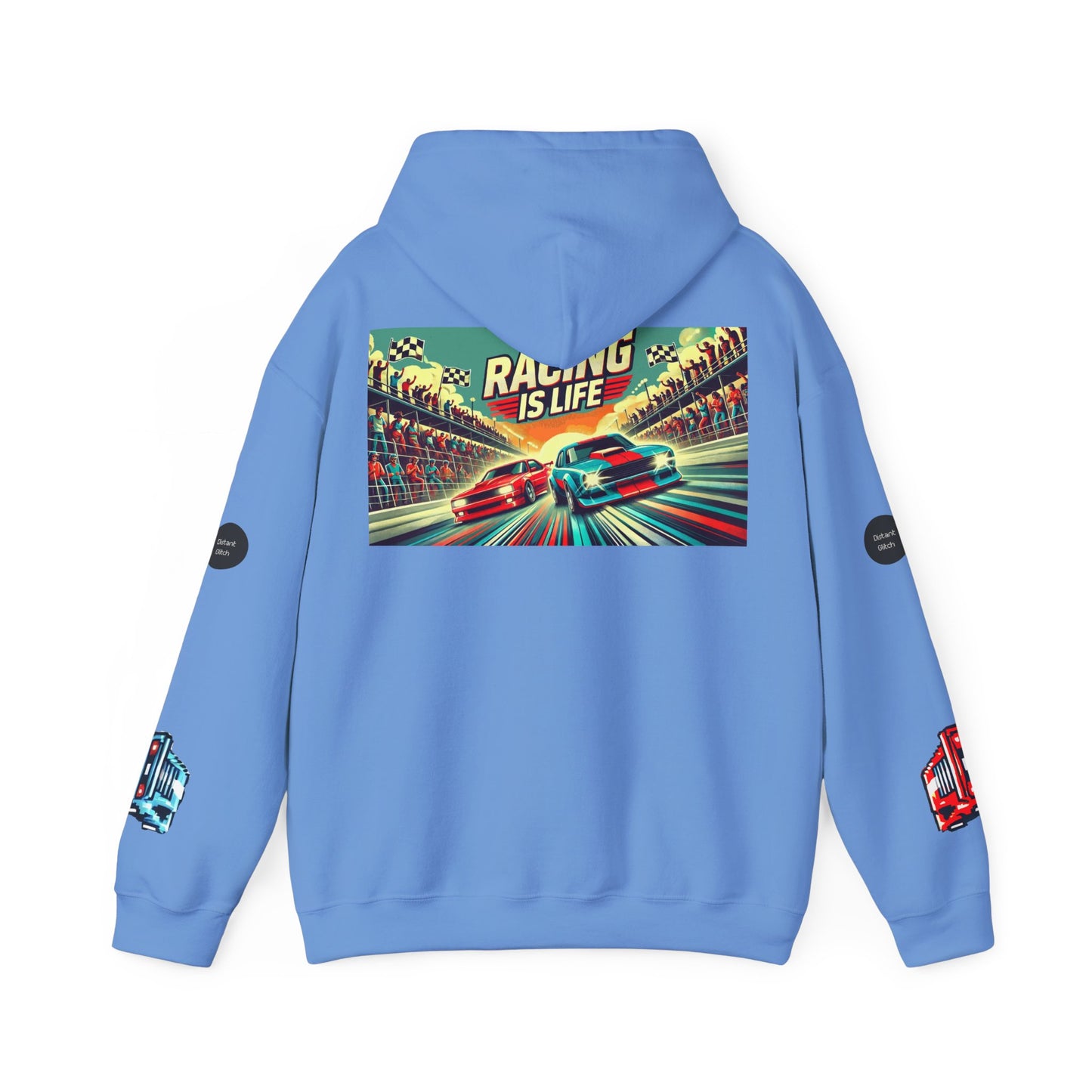 "Racing Is Life". The Immersive, AR Heavy Hoodie featuring 'Glitch Point' Technology. For The Retro Gaming Enthusiasts, Pixel Art Fans, Snapchatters & TikTokers